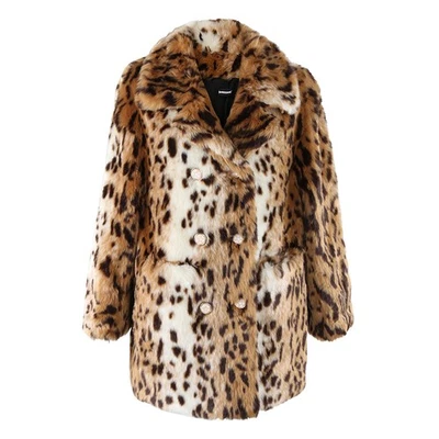 Winter Leopard Print Fur Coat Double-breasted Long-sleeved Jacket Fur Coat Women - Image 1 of 4
