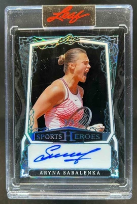2025 Leaf Metal Sports Heroes Aryna Sabalenka Auto Crystal Green #9/9 - Image 1 of 2