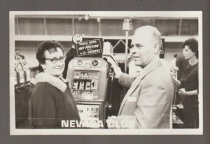 Las Vegas NEVADA RPPC c1950 SLOT MACHINE Gambling NEVADA CLUB CASINO Man & Woman - Picture 1 of 2