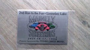 Daytona Trophy Mainly Streetrods Aluminum Plaque 1994 Collectible - Picture 1 of 2