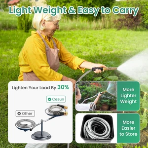 Metal Garden Water Hose Stainless Steel Heavy Duty Flexible 50 Ft Outdoor Kink - Picture 1 of 12