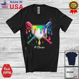 Baseball; Colorful Drip Baseball Equipment; Custom Name Boys Girls Player Shirt - Picture 1 of 7