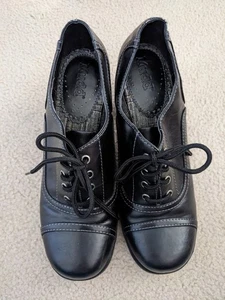 Mudd Shoes Size 9M Black Heels Laces Y2K Goth Witchy Chunky Whimsigoth - Picture 1 of 9