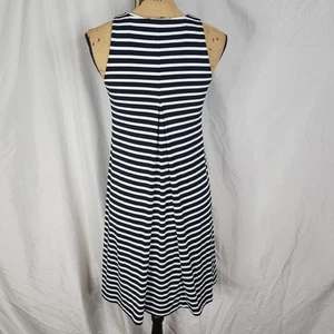 LAUREN RALPH LAUREN Size XS Black & White Pleated Back Viscose Blend Tank Dress - Picture 1 of 8