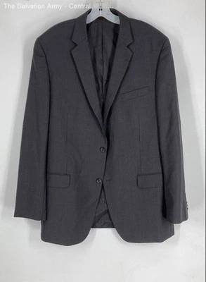 Мужской костюм Alfani в черную полоску шерсть с длинным рукавом из двух частей брюки комплект размер 46L - Изображение 1 из 4