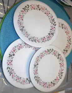 Vintage Melamin Salat/Dessertteller 4er Set Rosa und Gold Blumen Oneida Premier - Bild 1 von 3