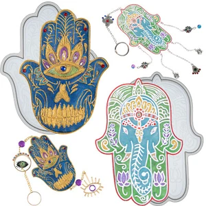 Hamsa Resin Epoxy Silicone Mold for Fatima Coaster Wall Hanging Ornament DIY - Imagen 1 de 16