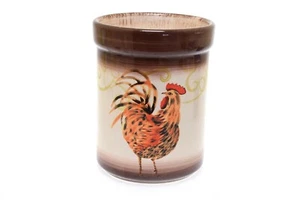 San Padre HD Designs Ivory Brown Rooster 7 1/8" Tall Utensil Holder  - Picture 1 of 4
