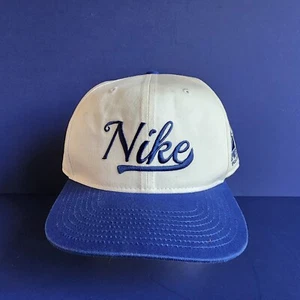 Vintage 90s Nike Sports Specialties Script Spell Out Snapback Hat White Blue Cap - Picture 1 of 9