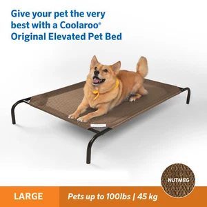 Large Dog Bed Elevated Outdoor Raised Pet Cot Indoor Durable Steel Frame - Picture 1 of 7
