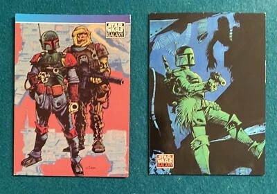 2 Tarjetas Promocionales Star Wars Topps Galaxy 1 y II Boba Fett Dengar DH2 Dark Empire Foto 1 de 4