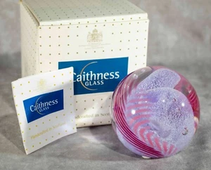 Caithness Chevrons Pink Art Glass Paperweight With Original box M. in Scotland - Bild 1 von 8