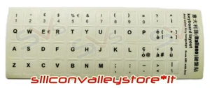 Sticker Adesivo per Tastiera con Layout Italiano - Tasti Adesivi Indelebili - Bi - Imagen 1 de 1