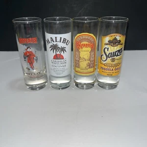 Shot Glass Sauza Tequila Beefeater Gin Malibu Run Kahlua Liquor - Picture 1 of 5