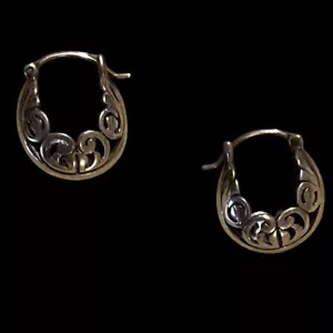 Silpada Sterling Silver Filigree Hoop Earrings - Picture 1 of 8