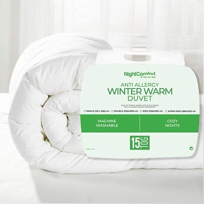 NightComfort Feels Like Down Anti Allergy 15 Tog Duvet Winter Warm Ultra Snuggle