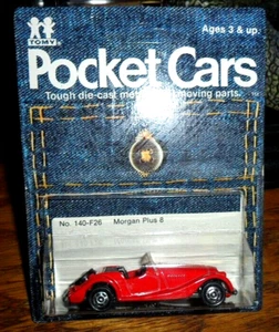 1974 Tomy Tomica Pocket Cars Japan Diecast TOY Red Morgan Plus 8 & PROTECTO PACK - Picture 1 of 4