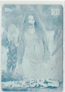 The Walking Dead Season Series 7 Topps Cyan Printing Plate 1/1 Walkers W-6 - Picture 1 of 2