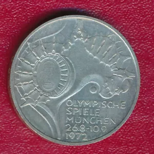 GERMANY 1972-F 10 MARK COMMEMORATIVE SILVER COIN **VERY NICE UNCIRCULATED** - Picture 1 of 2
