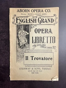 ABORN OPERA CO. English Grand Opera Libretto IL TROVATORE New York - Bild 1 von 10