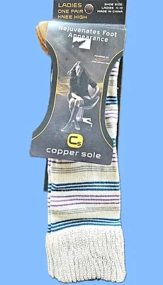 Calcetines para mujer hasta la rodilla suela de cobre Foto 1 de 4