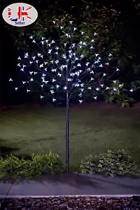 4 FT Solar Powered Cherry Blossom Tree Outdoor Decorations for Garden 128 LED - Picture 1 of 4