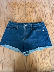 Wild Fable Dark Blue Denim Shorts Frayed Hem Jean Shorts Sz 14 - Picture 1 of 5