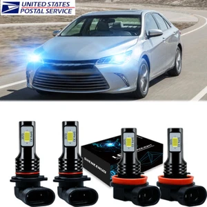 For Toyota Camry 2007-2017 4PC 8000K Combo LED Headlight High Low Beam Bulbs Kit - Picture 1 of 12
