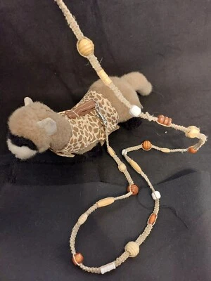 雪貂线束和串珠大麻铅 - 棕色和棕褐色豹 S/M — 第 1/4 张图片