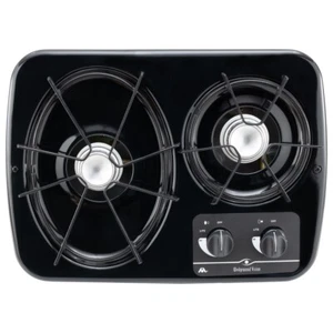 RV Stove Top 2-burner Drop in Cooktop Direct Replacement for Atwood Black Dv20-b - Zdjęcie 1 z 7