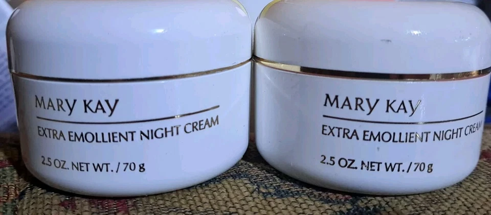 2 PC LOT Mary Kay EXTRA EMOLLIENT NIGHT CREAM 2.5 oz each Jar NEW - Image 1 of 1
