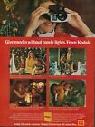 1972 Appareil photo de cinéma Kodak XL/Kodak Ektachrome 160 film vintage publicité imprimée (L1)