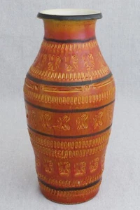 Vintage Mid Century Modern Italian Orange Bitossi Pottery Vase 10¼” - Picture 1 of 9