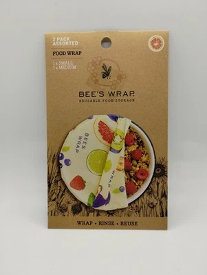 (2) 2 paquetes envoltura de alimentos a base de plantas envoltura de abejas reutilizable lavable 7x8” y 10x11” Foto 1 de 3