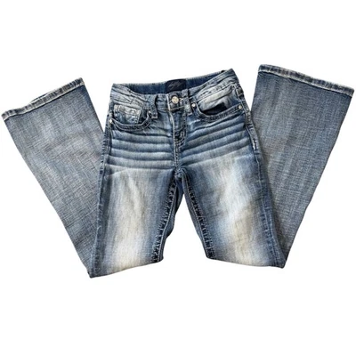 Jeans acampanados Daytrip para niños y niñas talla 10 azul denim estrás botón Y2K denim Foto 1 de 4