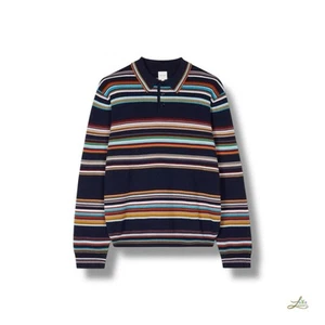 Paul Smith Signature Stripe Merino-Wool Polo Shirt Size L - Picture 1 of 6