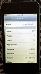 iPod 4th Gen Touch (8 GB) A1367 Fast Ship Fast Good Used 597 Songs Classical - Picture 1 of 3