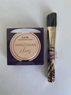 Base en polvo desenfocante de arcilla amazónica Tarte 12N casi neutra 0,28 oz + cepillo Foto 1 de 4