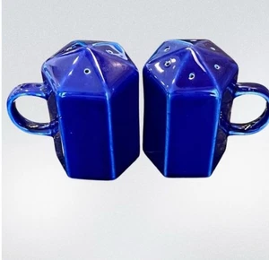 Vintage Holt Howard ceramica blu cobalto grande sale e pepe shaker 4" - Foto 1 di 10