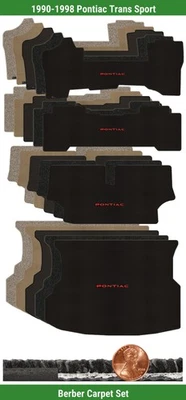 Conjunto de tapete berbere personalizado para Pontiac Trans Sport 90-98 com logotipo (4 peças) #X4L - Imagem 1 de 4