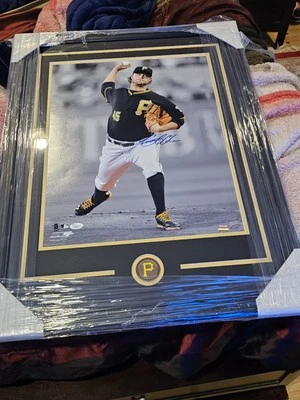 Gerrit Cole Autographed 24x28 Professionally Framed Photo Jsa - Image 1 of 4