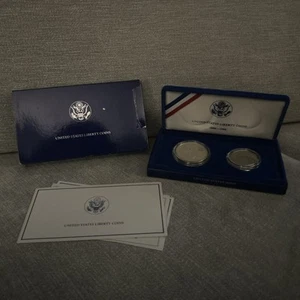 United States Proof Set 1986 Ellis Island Silver Dollar +Statue of Liberty Half - Picture 1 of 7