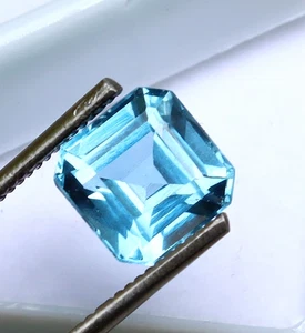 Piedra preciosa suelta certificada corte radiante aguamarina azul natural Santa María de 5-6 quilates - Imagen 1 de 10