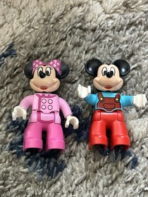 2 LEGO DUPLO Disney Mickey and Minnie Mouse  Figures  Pink.      Blue Red.