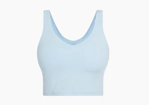 Reggiseno sportivo OFFLINE By Aerie Blue Real Me Low Key Longline BIANCO XL NUOVO CON ETICHETTE - Foto 1 di 3