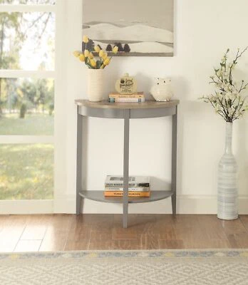 26" Half Moon Console Table, 2-Tier Small Entryway Table, Semi Circle Sofa Table - Image 1 of 4