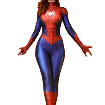 Spider-Woman Jumpsuit Spider Girl Cosplay Lady Bodysuit Costume Halloween Party - Image 1 of 4