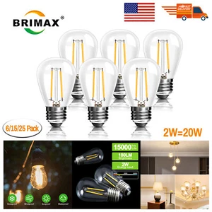 BRIMAX E26 LED Light Bulbs 20W Equivalent S14 Edison Screw Bulb Warm White 2700K - Picture 1 of 18