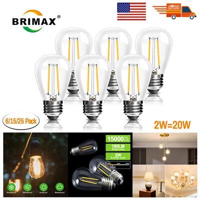 BRIMAX E26 LED Light Bulbs 20W Equivalent S14 Edison Screw Bulb Warm White 2700K - Image 1 of 4
