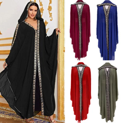 African Dashiki Abaya Long Robes Evening Kaftan Moroccan Maxi Dress Loose Gown - Image 1 of 4